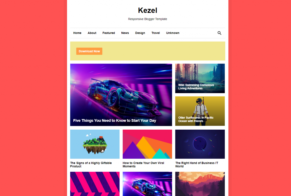 5 - Kezel Responsive Blogger Teması - Ücretsiz Blogger Temaları