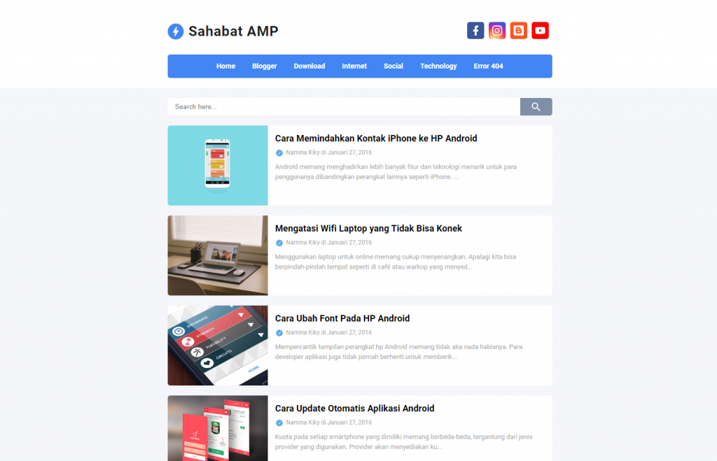 4 - Sabahat AMP Blogger Teması - Ücretsiz Blogger Temaları